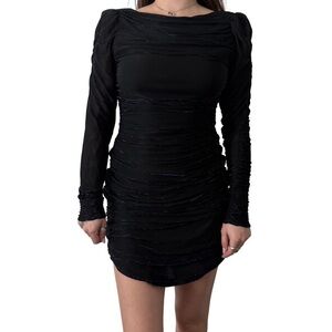 ILGWU Certified Scarlett Black Long Sleeve Dress